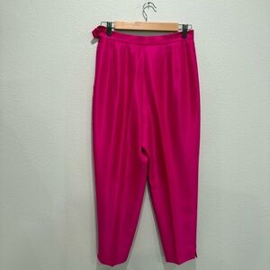 Dana Buchman Petites Pink Silk Satin High-Waisted Capri Pants Size 10P